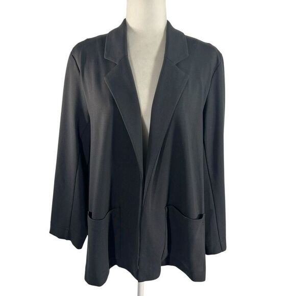 Eileen Fisher Jackets & Blazers - Eileen Fisher Women's Black Open Front Washable Flex Ponte Long Blazer Large
